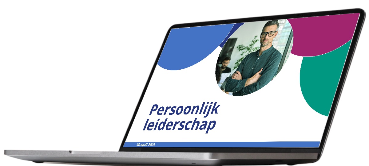 Laptop met een rustige openingsslide: Persoonlijk leiderschap